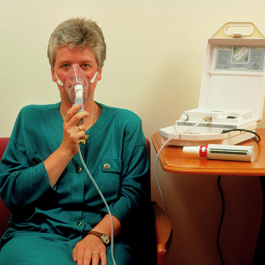 Asthma Sufferer Using Nebulizer Photograph by Ron Sutherland/science