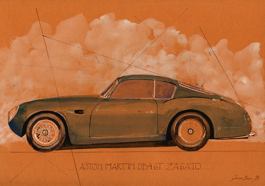 Car Painting - Aston Martin DB4 Gt Zagato by Juan  Bosco