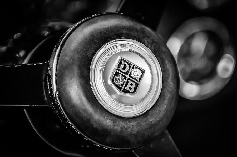 Aston Martin DB6 Steering Wheel Emblem -1001bw Photograph by Jill Reger