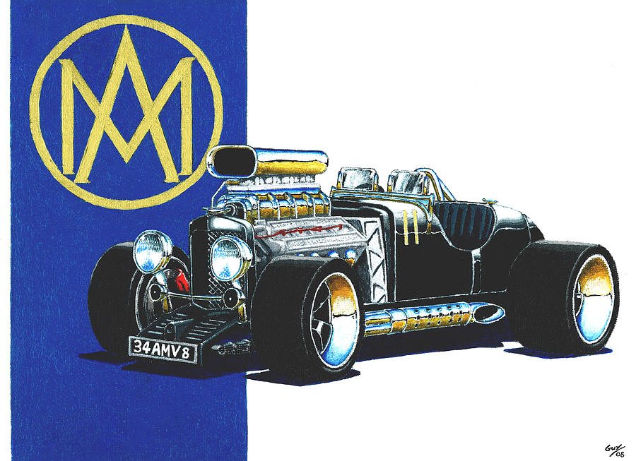 Aston Martin hot rod Painting by Guy Pettingell