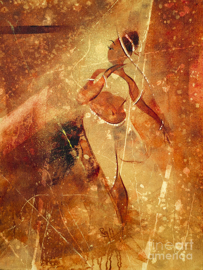Yellow Painting - Astonished by Beauty by Raj Maji Yellow Painting - Astonished by Beauty by Raj Maji