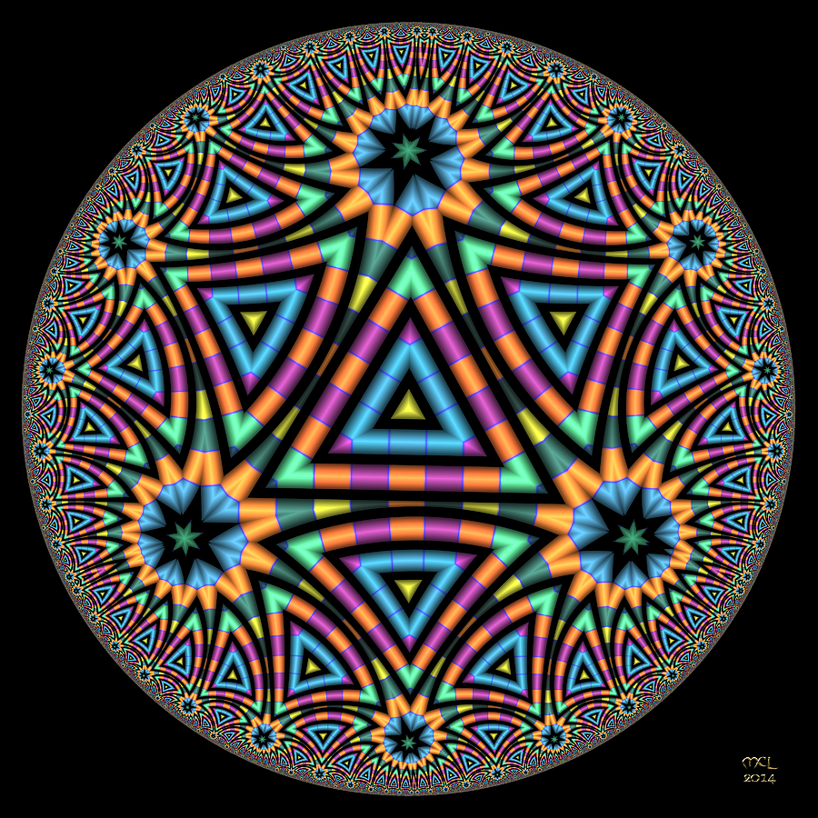 Astonishment - Hyperbolic Disk Digital Art by Manny Lorenzo