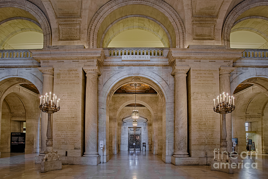 Astor Hall At The New York Public Library Photograph by Susan Candelario