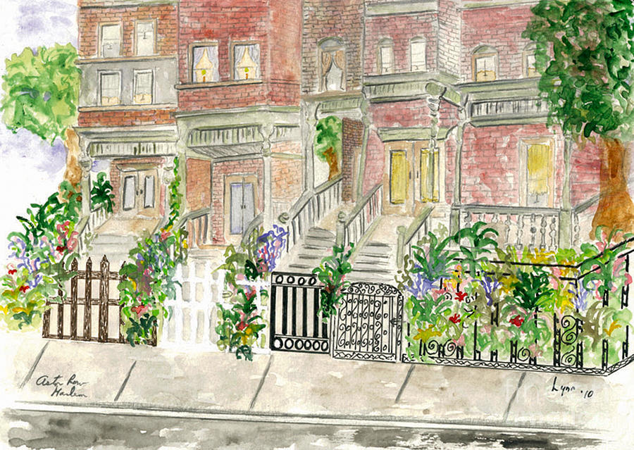 Astor Row in Harlem Painting by AFineLyne