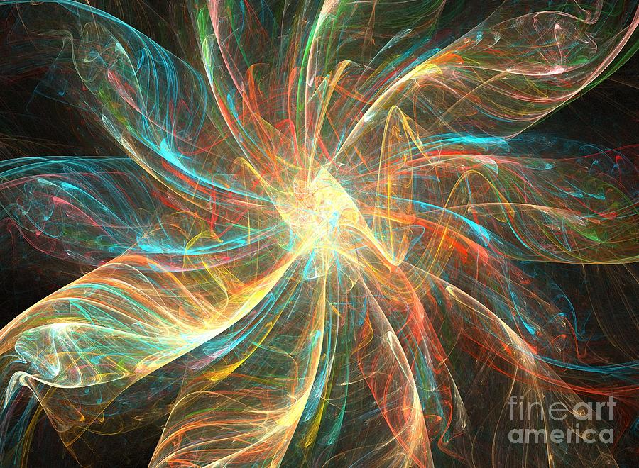 Abstract Digital Art - Astral Flower by Kim Sy Ok