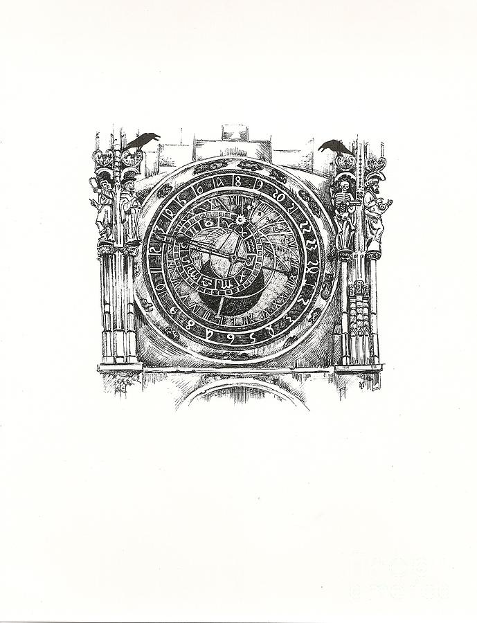 Astrological Clock  Painting by Margaryta Yermolayeva