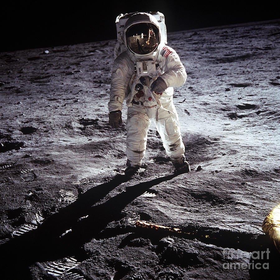 Astronaut Buzz Aldrin on the moon 1969 Photograph by Celestial Images