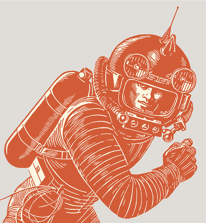 Astronaut Wearing a Spacesuit Drawing by CSA-Archive