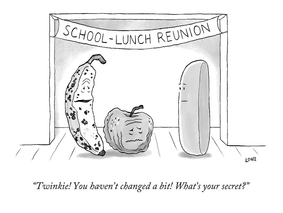 At A School Lunch Reunion Drawing by Christian Lowe