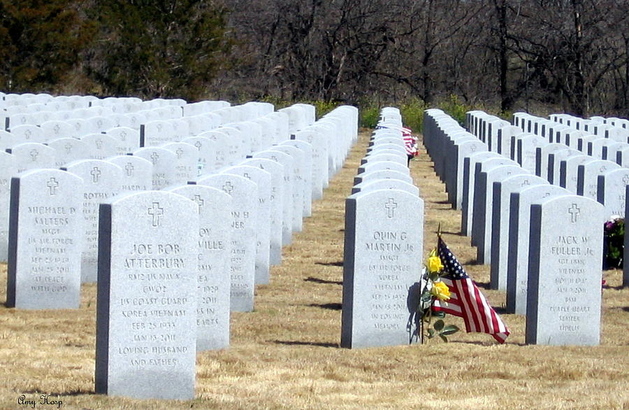 At DFW National Cemetery Photograph by Amy Hosp