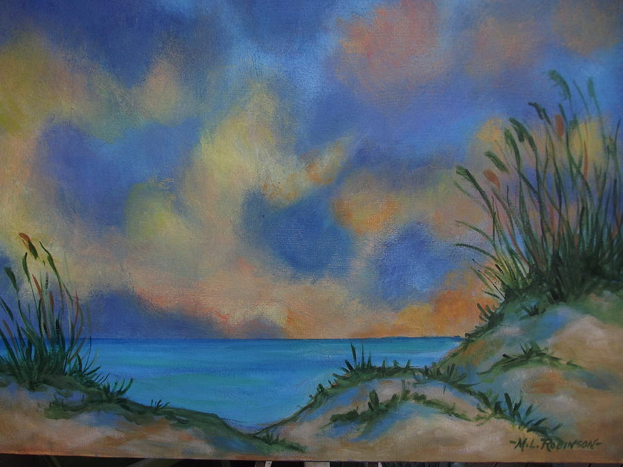 Sunset Painting - At Dusk by Mary   Robinson