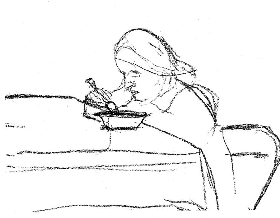 Portrait Drawing - At home by Max Kushner