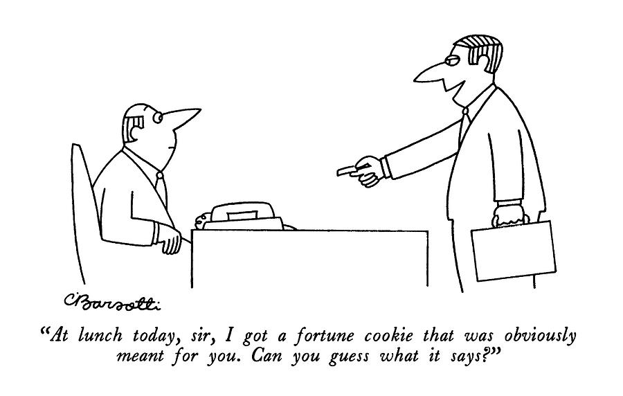 At Lunch Today Drawing by Charles Barsotti
