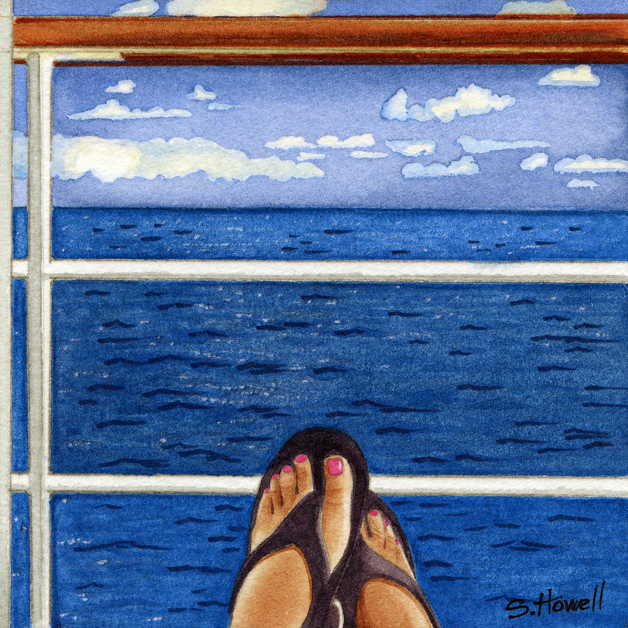 Cruise Painting - At Peace in the South Pacific by Sandi Howell