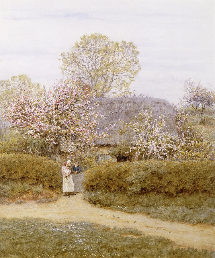 At School Green Isle of Wight Painting by Helen Allingham