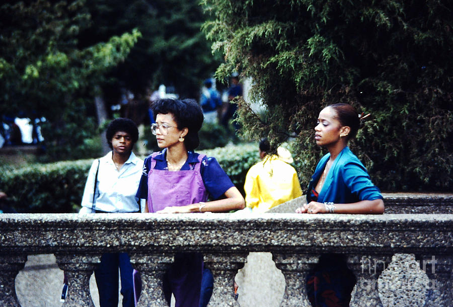 Portrait Photograph - Girls Overlooking The Balustrade by Walter Neal