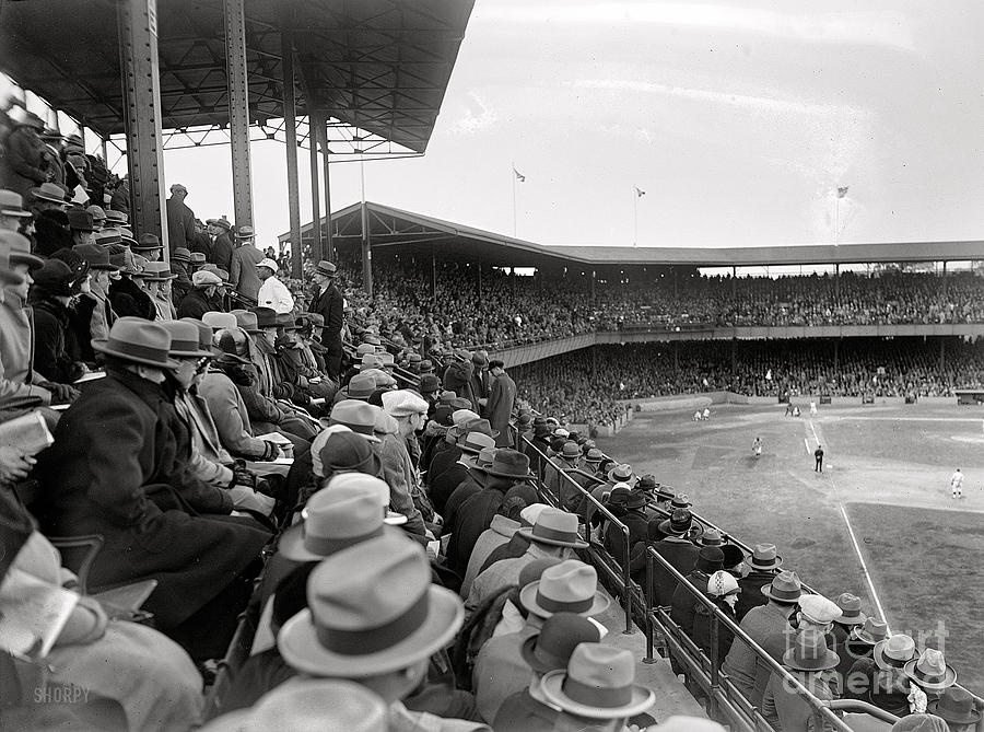 At the  base ball game vintage Photograph by Vintage Collectables