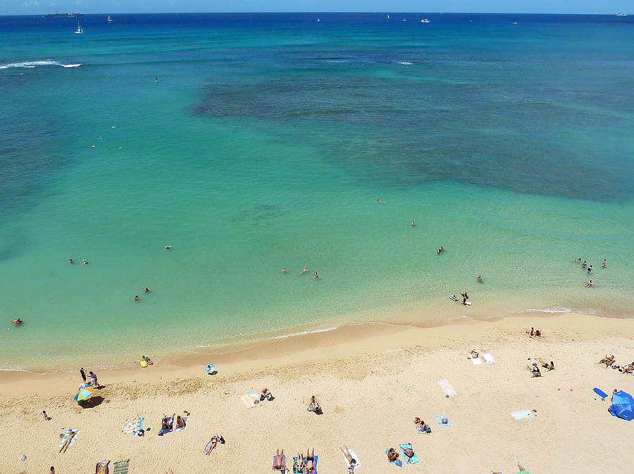 Summer Photograph - At The Beach - Aerial View  by Connie Handscomb