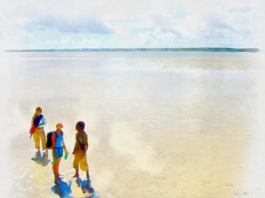 At the Beach Painting by Kai Saarto
