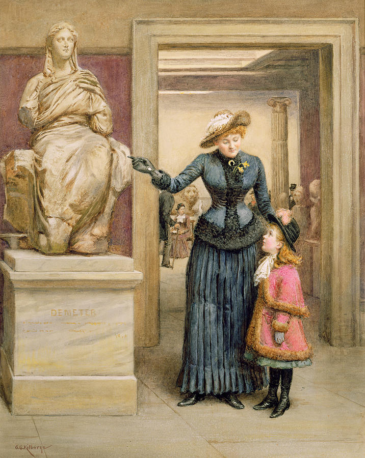 Edwardian Painting - At the British Museum by George Kilburne