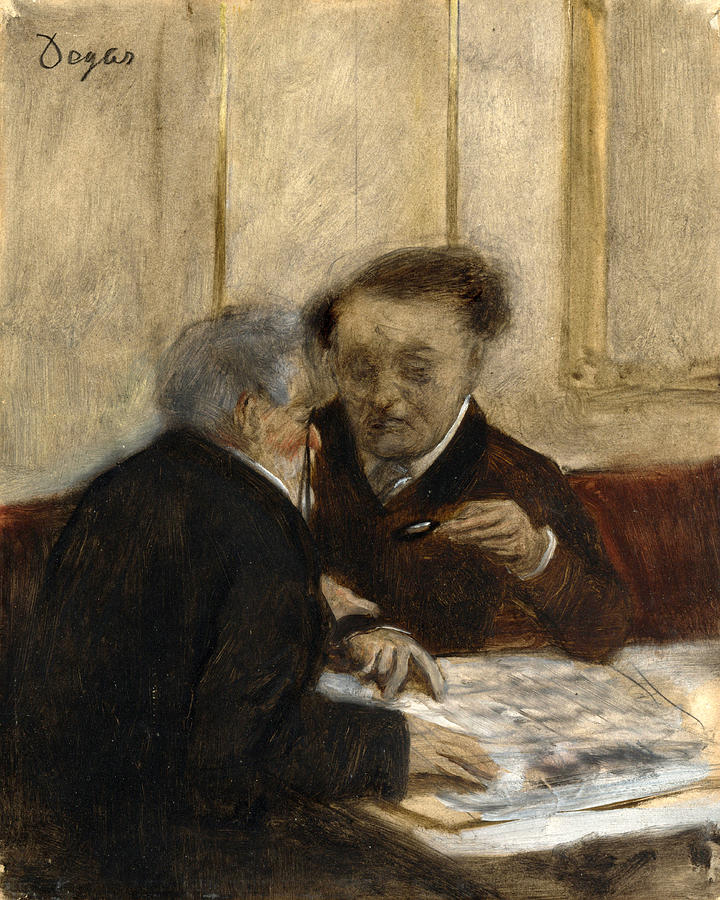 At the Cafe Chateaudun Painting by Edgar Degas
