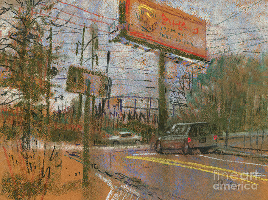 Billboard Painting - At The Corner by Donald Maier