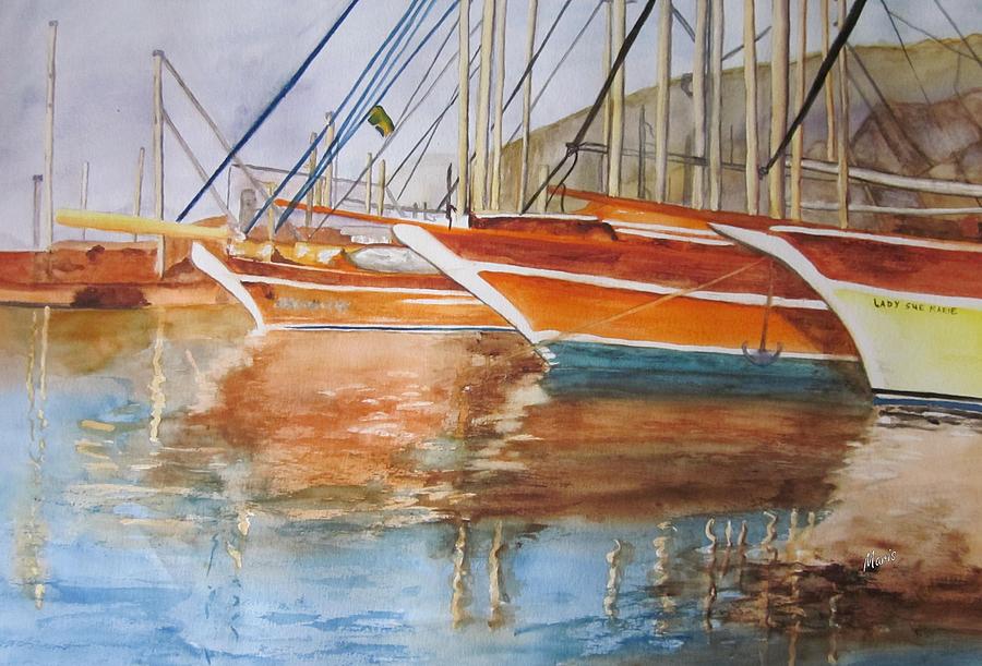 At the Dock Painting by Maris Sherwood