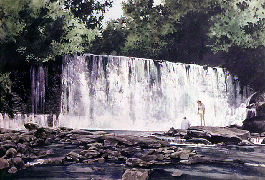 At The Falls Painting by Tom Wooldridge
