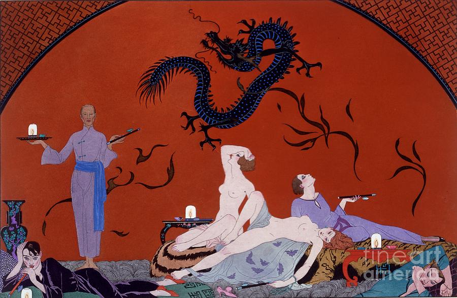 Dragon Painting - At the House of Pasotz by Georges Barbier