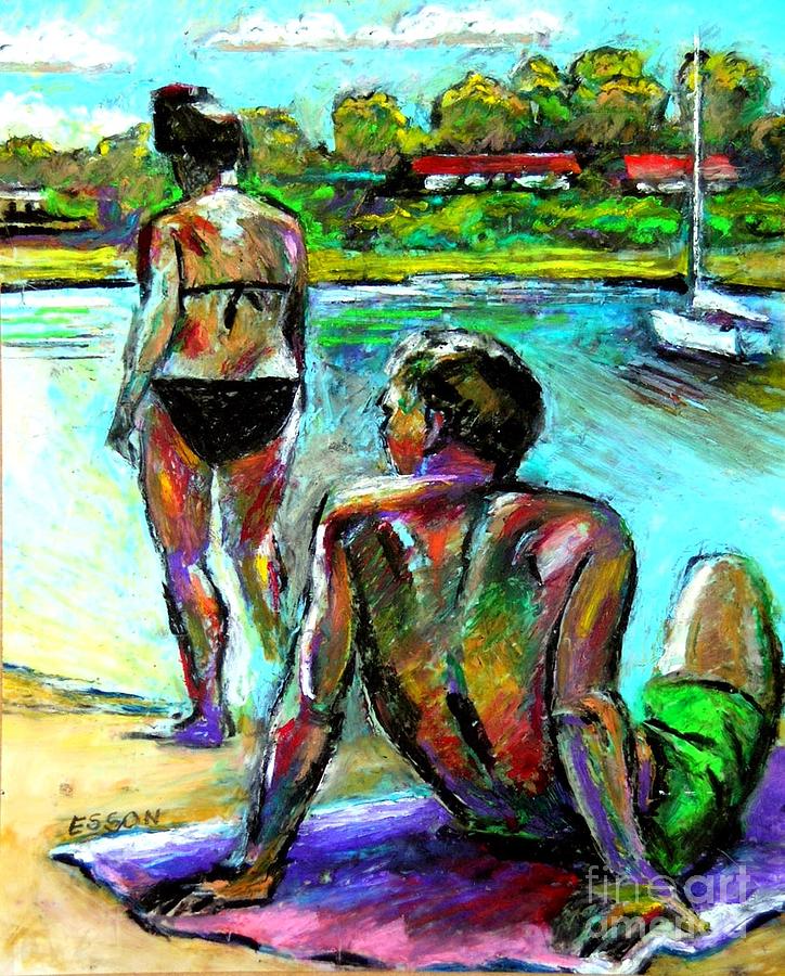 At The Marina Drawing by Stan Esson