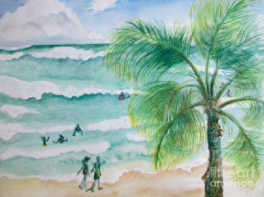 At the Ocean Painting by Lynn Maverick Denzer
