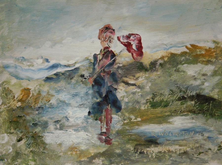At The Ocean On A Rainy Day Painting by Edward Wolverton
