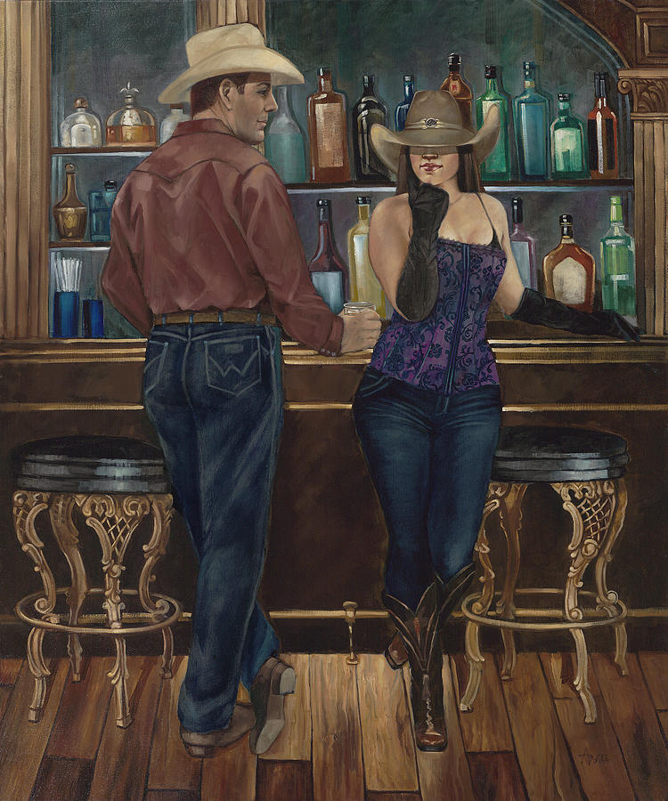 At the Palace Saloon Painting by Geraldine Arata