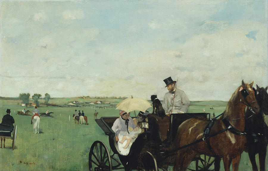 At the Races in the Countryside Painting by Edgar Degas