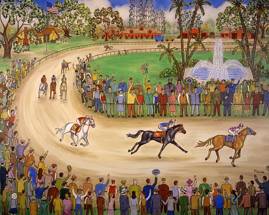 At the Races Painting by Linda Mears