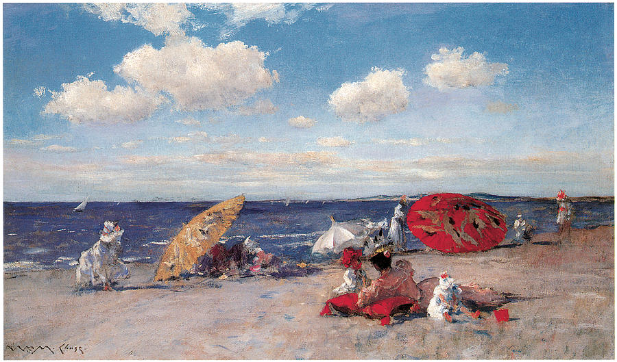 William Merritt Chase Painting - At the Seaside by William Merritt Chase