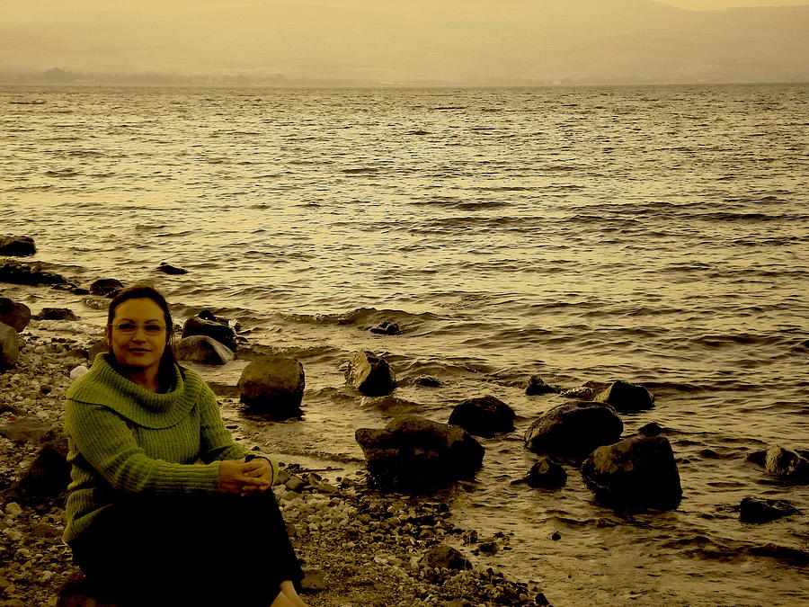 At the Shores of the Sea of Galilee Photograph by Sandra Pena de Ortiz