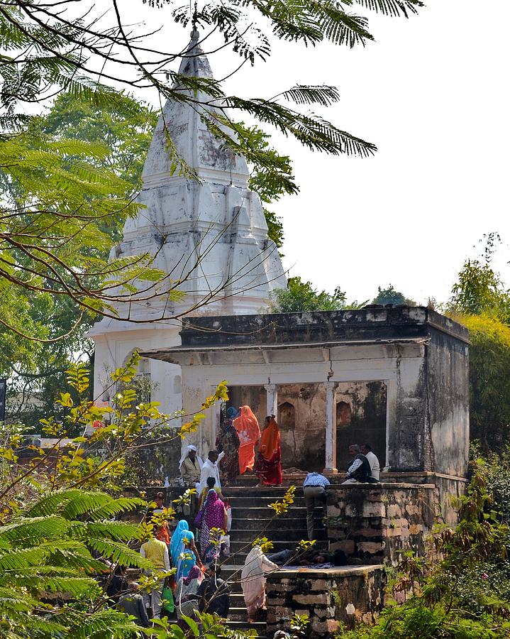 At the Temple - Kumbhla Mela - Allahabad India Photograph by Kim Bemis