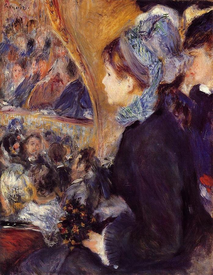Impressionism Painting - At the Theatre by Pierre-Auguste Renoir