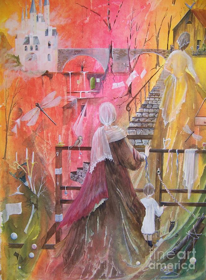 At The Top Of The Stairs Painting by Jackie Mueller-Jones