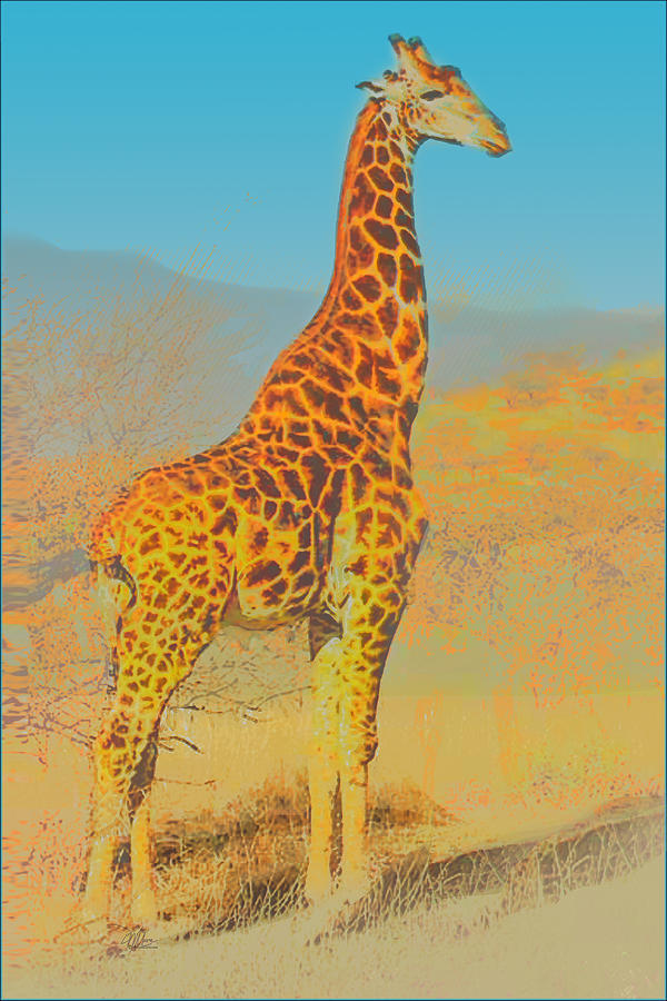 At the Zoo - Giraffe Painting by Douglas MooreZart