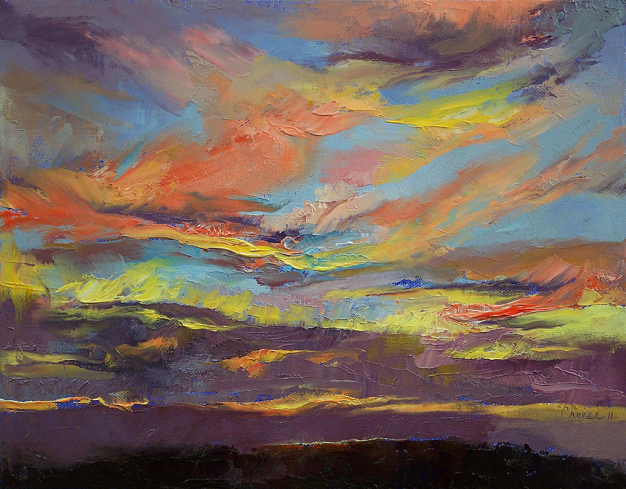 Sunset Painting - Atahualpa Sunset by Michael Creese