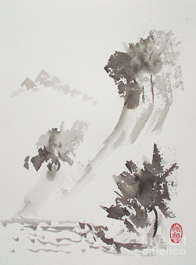 Atami Shoreline Painting by Thea Recuerdo