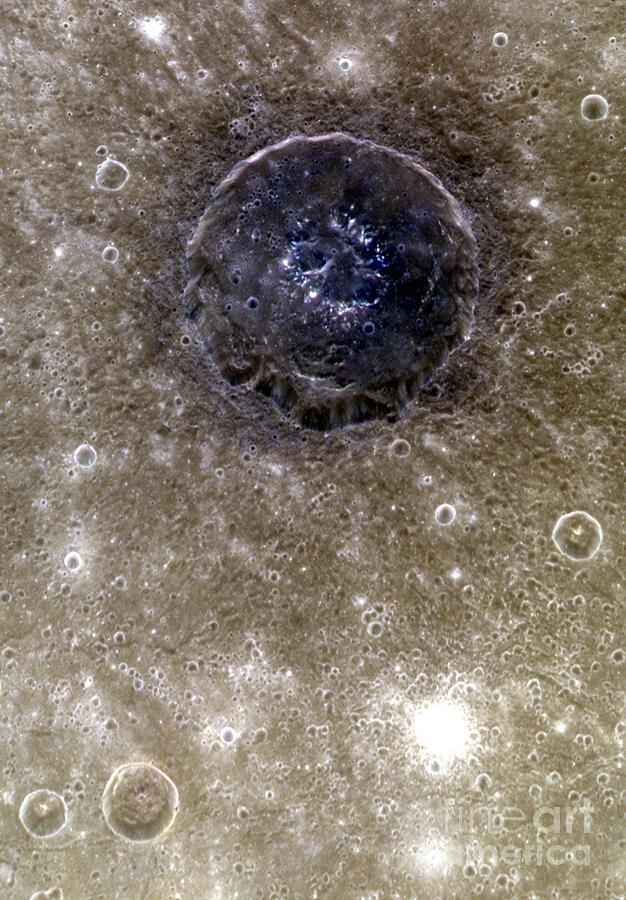 Atget Crater, Mercury, Messenger Image Photograph by Nasa