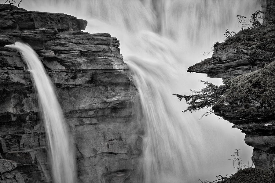 Athabasca Falls - Black and White Photograph by Stuart Litoff