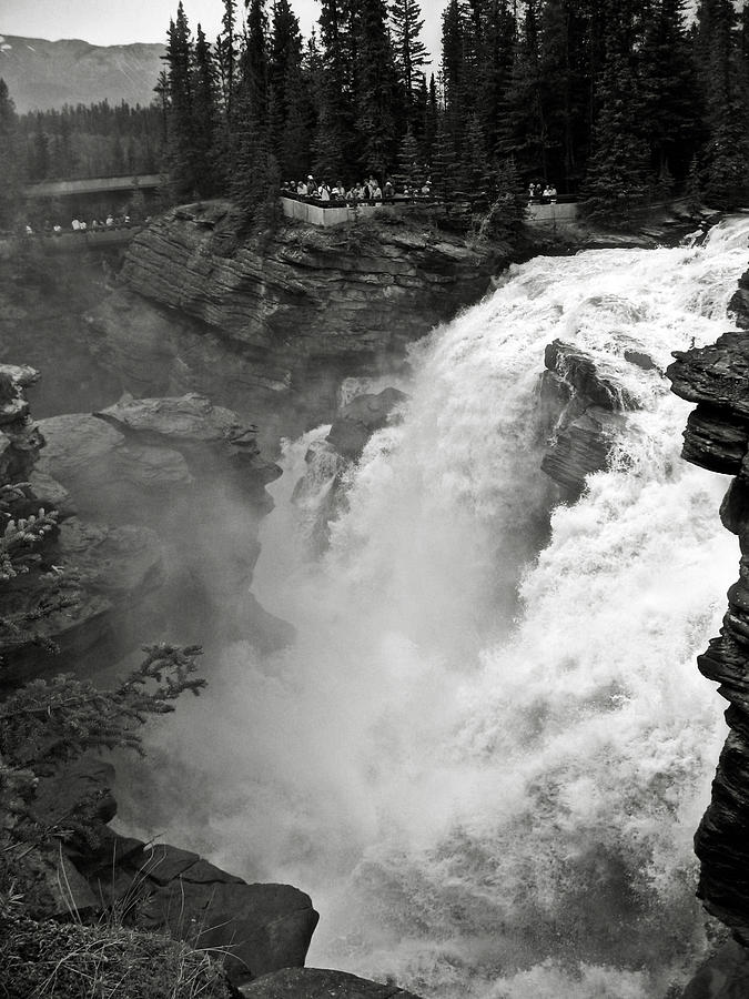 Black And White Photograph - Athabasca Falls by RicardMN Photography