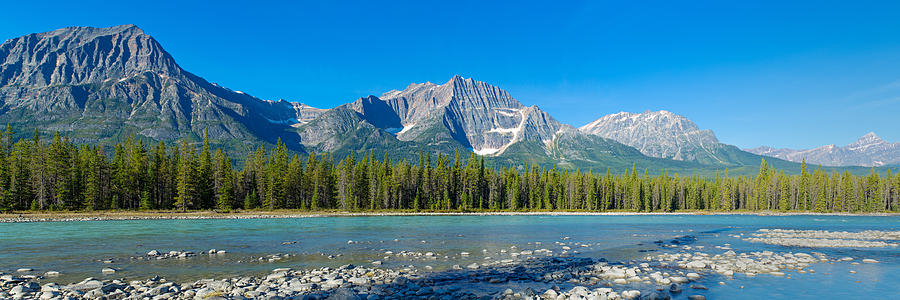Athabasca River With Mountains Photograph by Panoramic Images