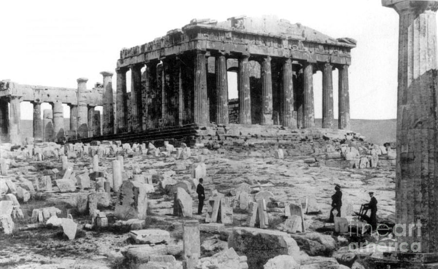 Greek Photograph - Athenian Acropolis, Parthenon, 1910 by Science Source