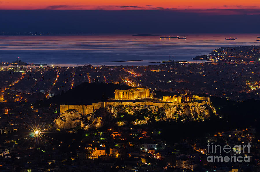 Athens at night Photograph by George Papapostolou - Pixels