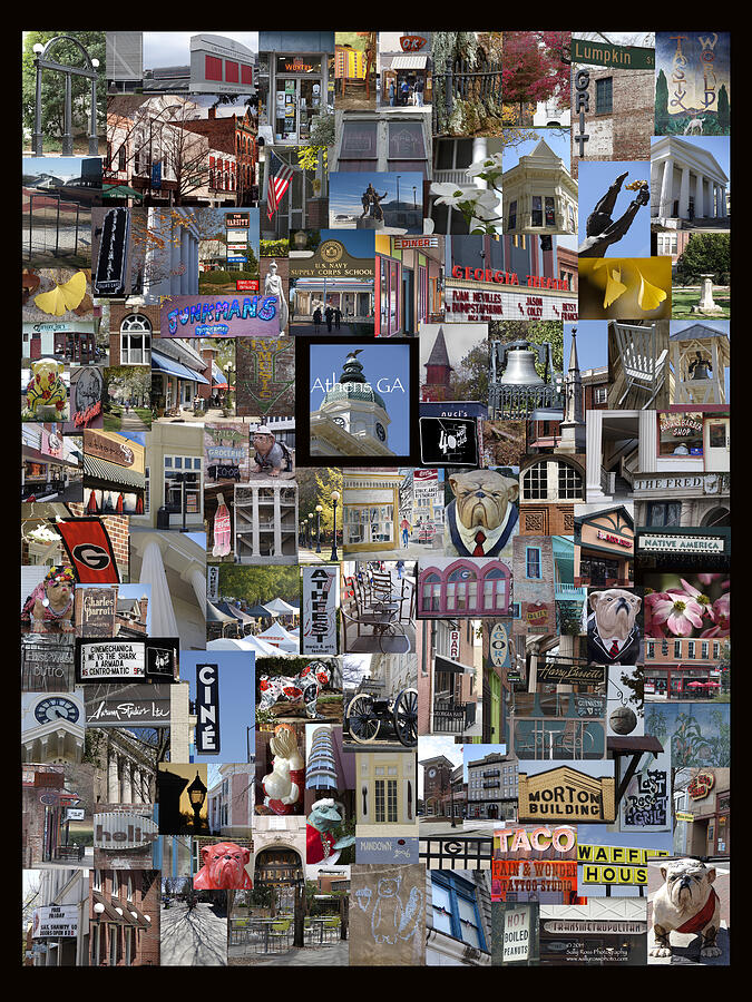 University Of Georgia Photograph - Athens Collage by Sally Ross
